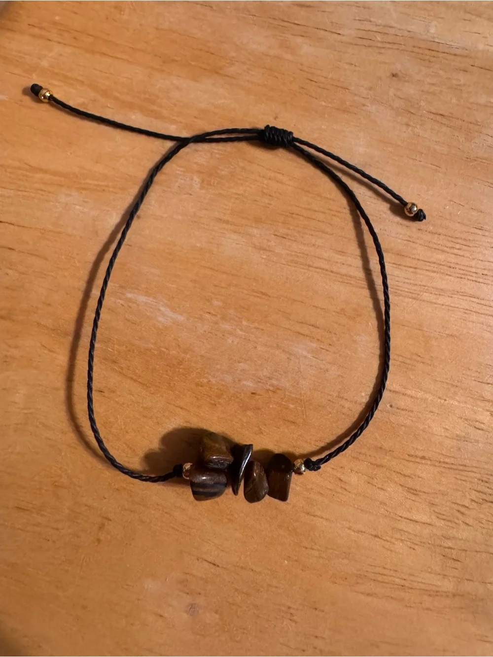 Tigers Eye Chips Beaded Adjustable Bracelet